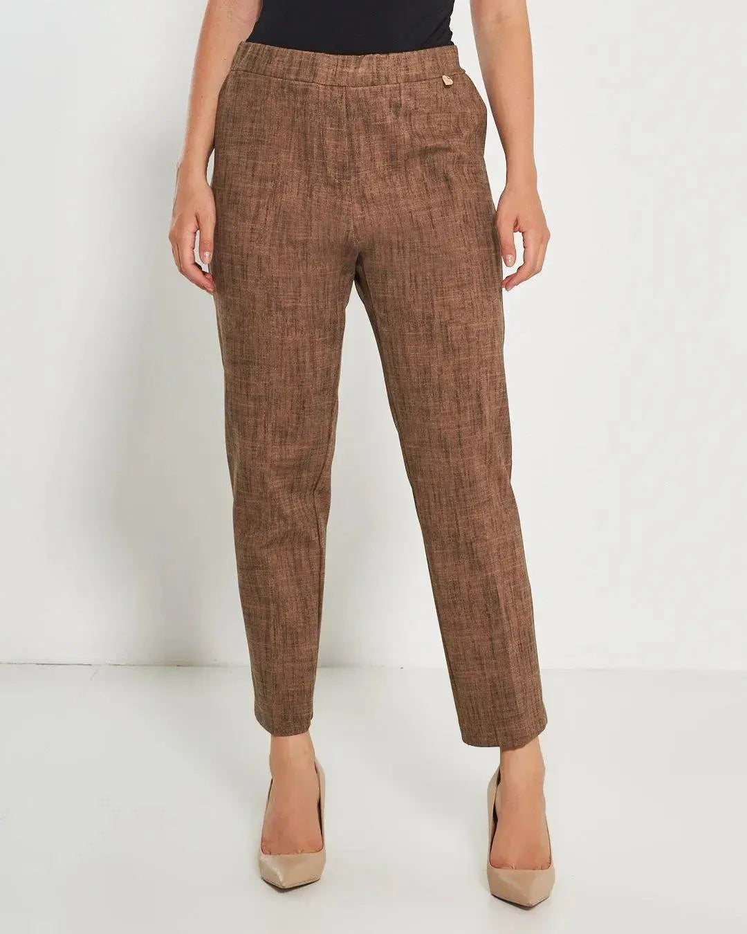 Pantalone fantasia astratta TABACCO DORABELLA PIU' 49
