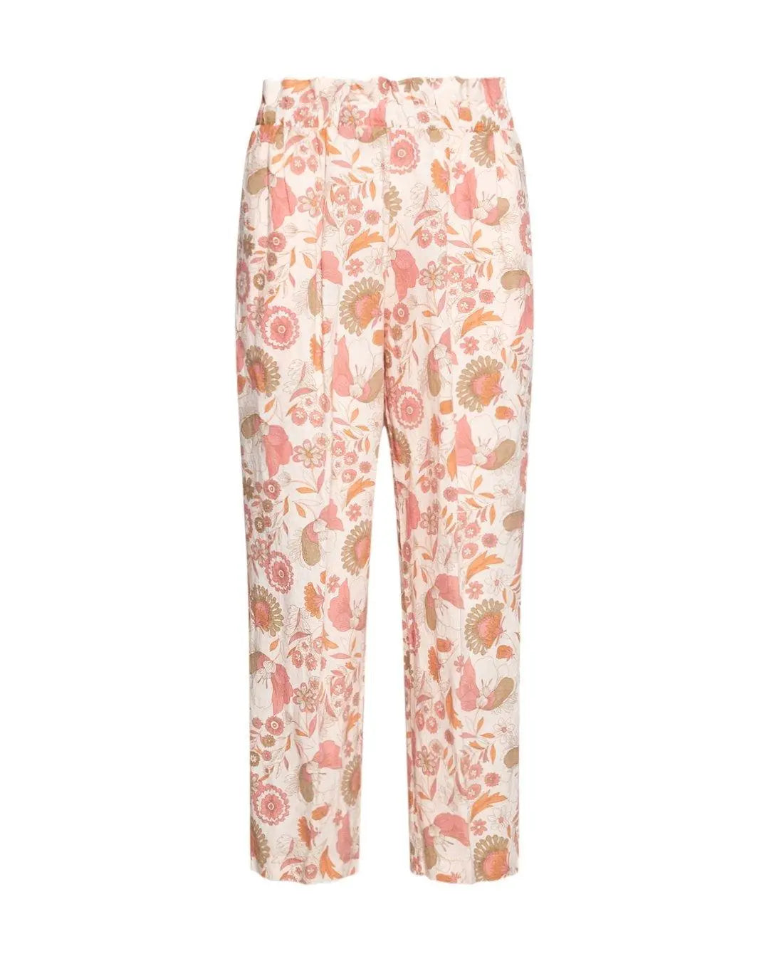 Pantalone fantasia fiori in lino FANTASIA DORABELLA 52