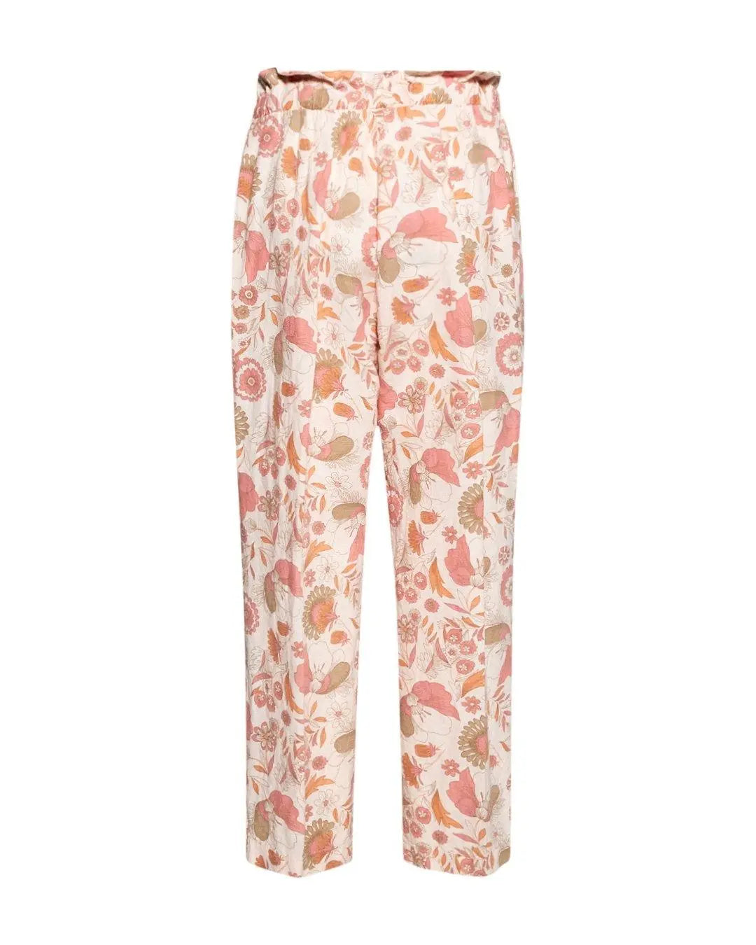 Pantalone fantasia fiori in lino FANTASIA DORABELLA