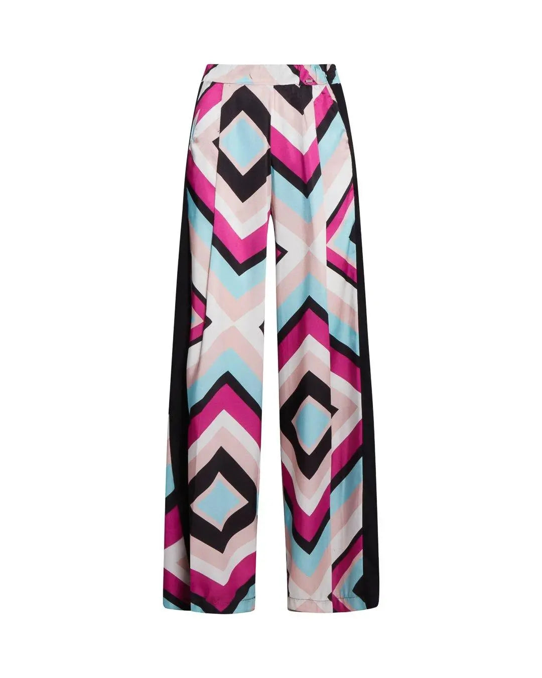 Pantalone fantasia geometrica MAGENTA-ACQUA IRONICA 50