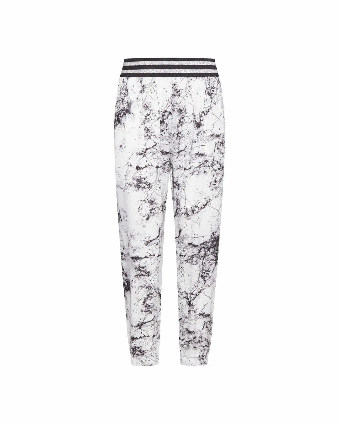 Pantalone fantasia marbled BIANCO-NERO IRONICA 52