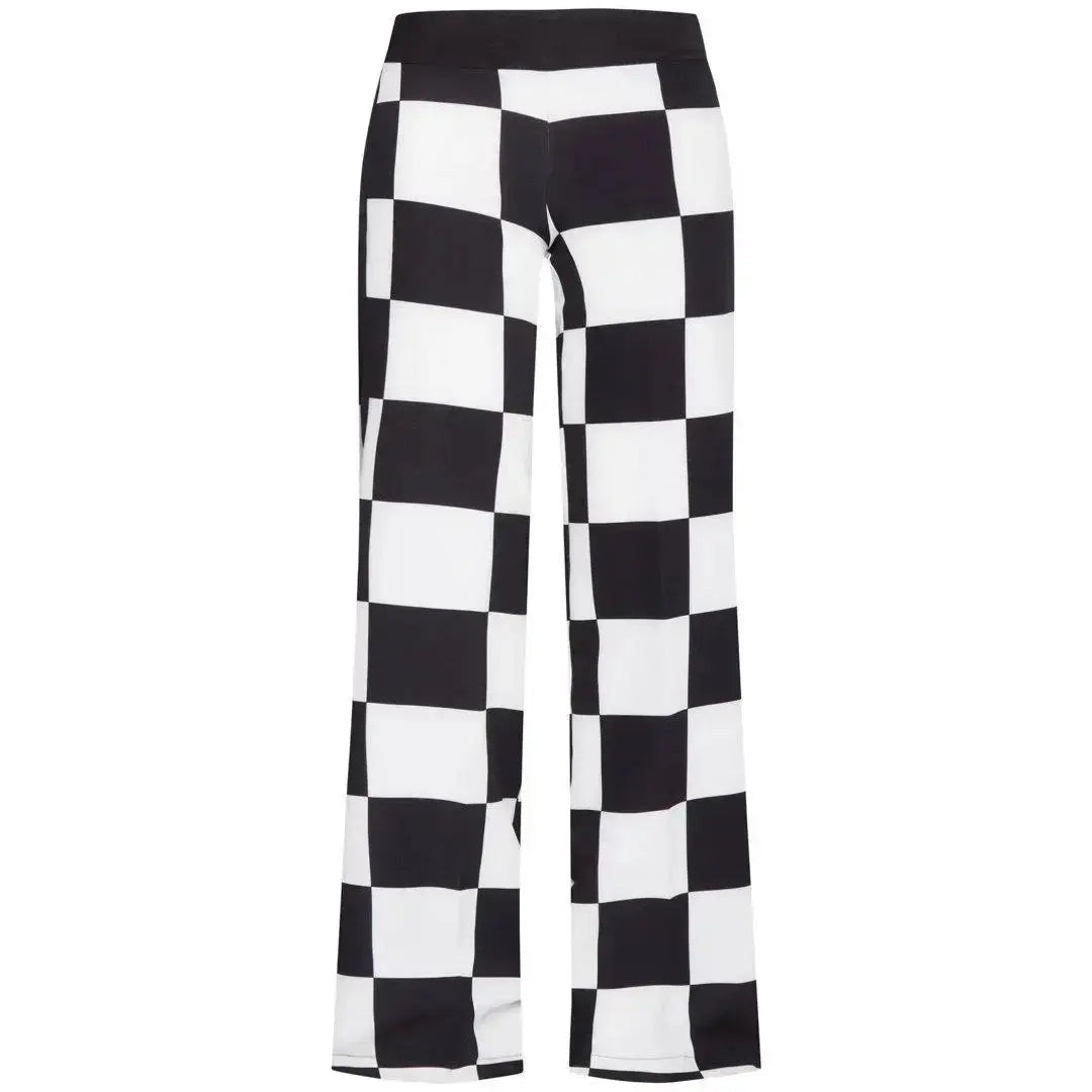 Pantalone fantasia scacchi NERO-BIANCO IRONICA 52