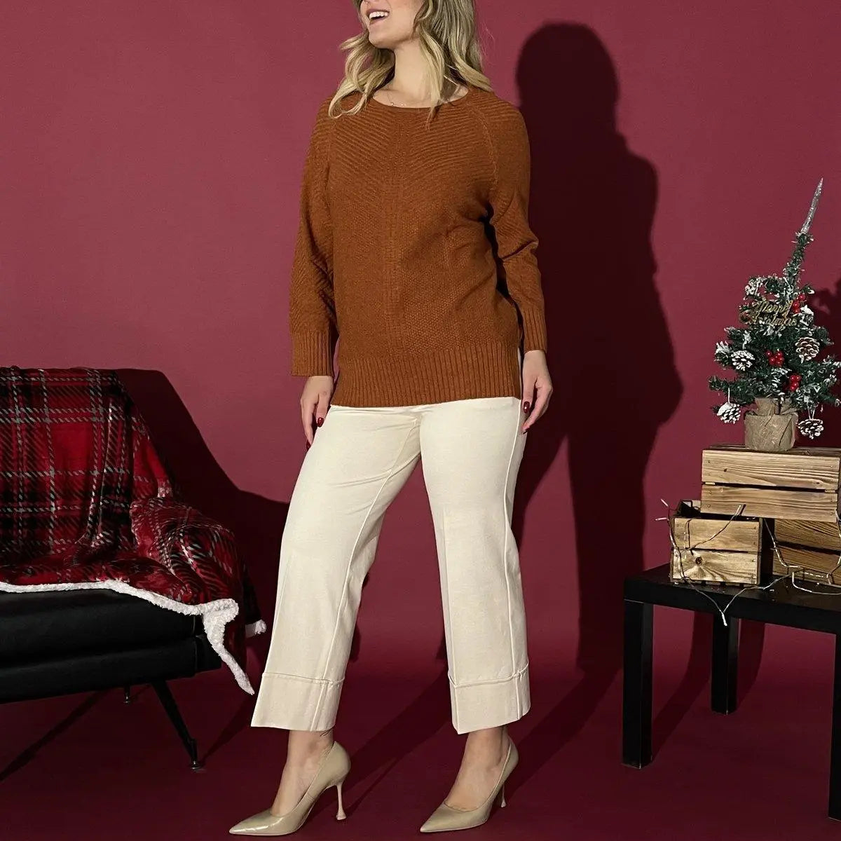 Pantalone gamba larga BIANCO DORABELLA