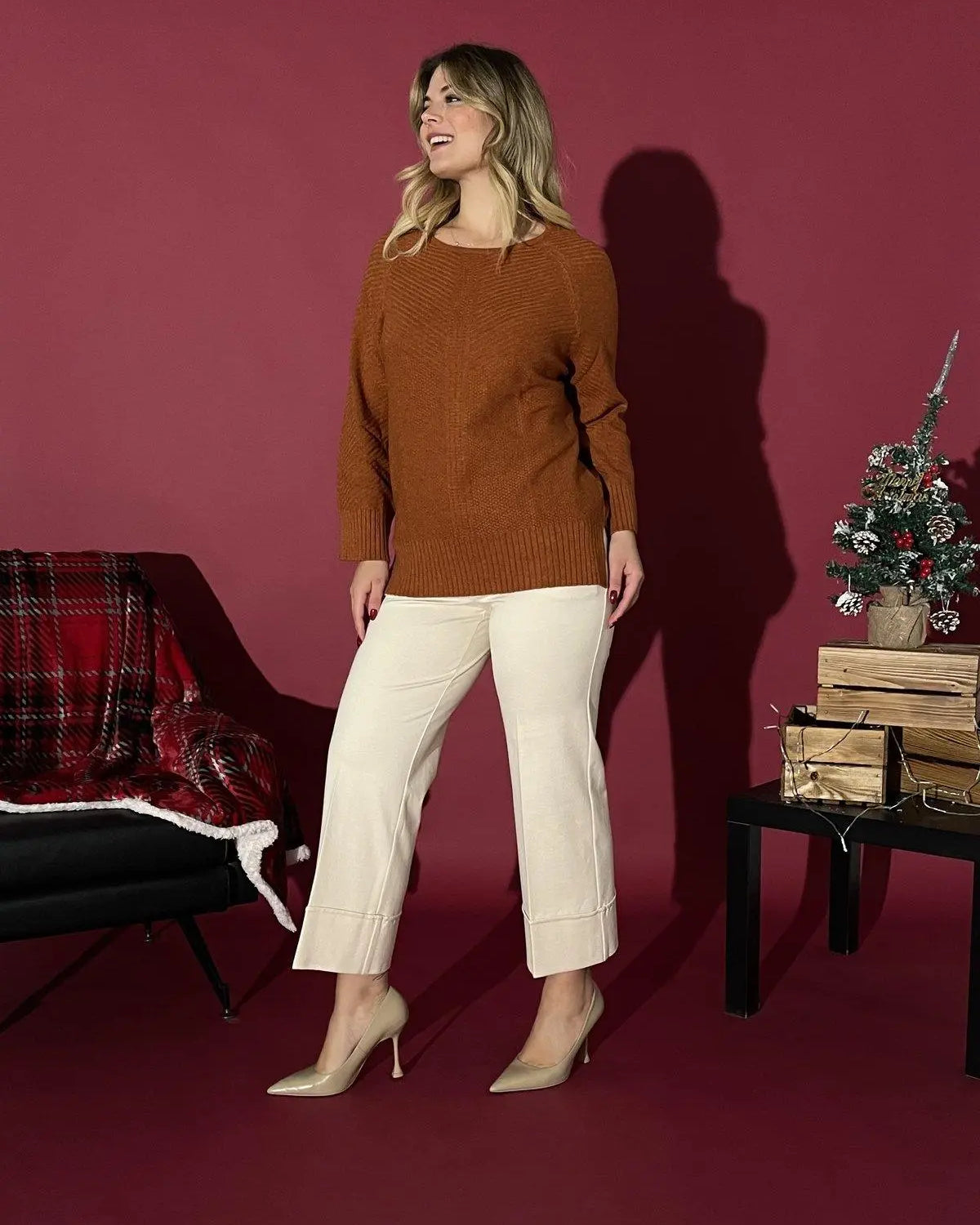 Pantalone gamba larga BIANCO DORABELLA