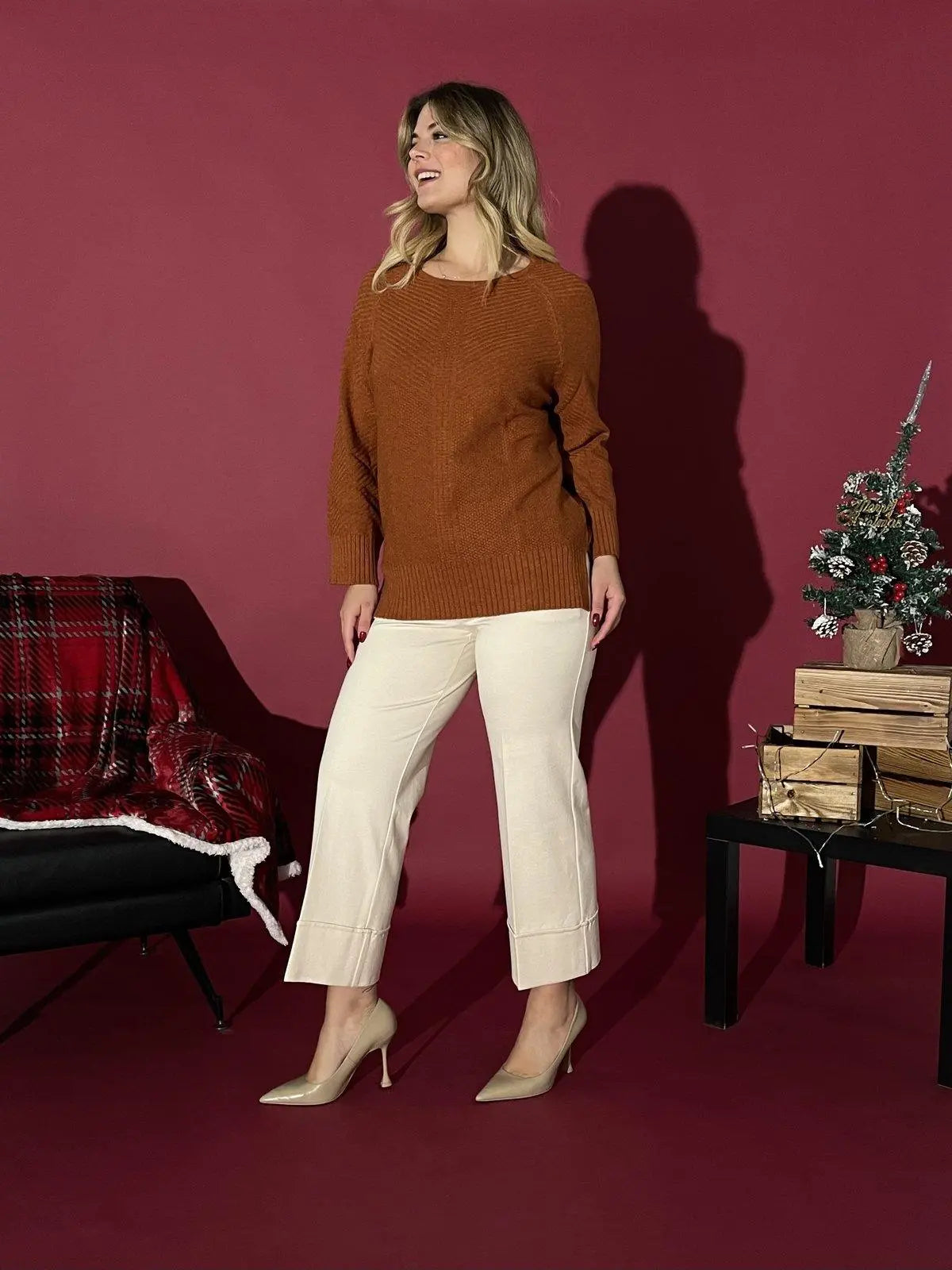 Pantalone gamba larga BIANCO DORABELLA