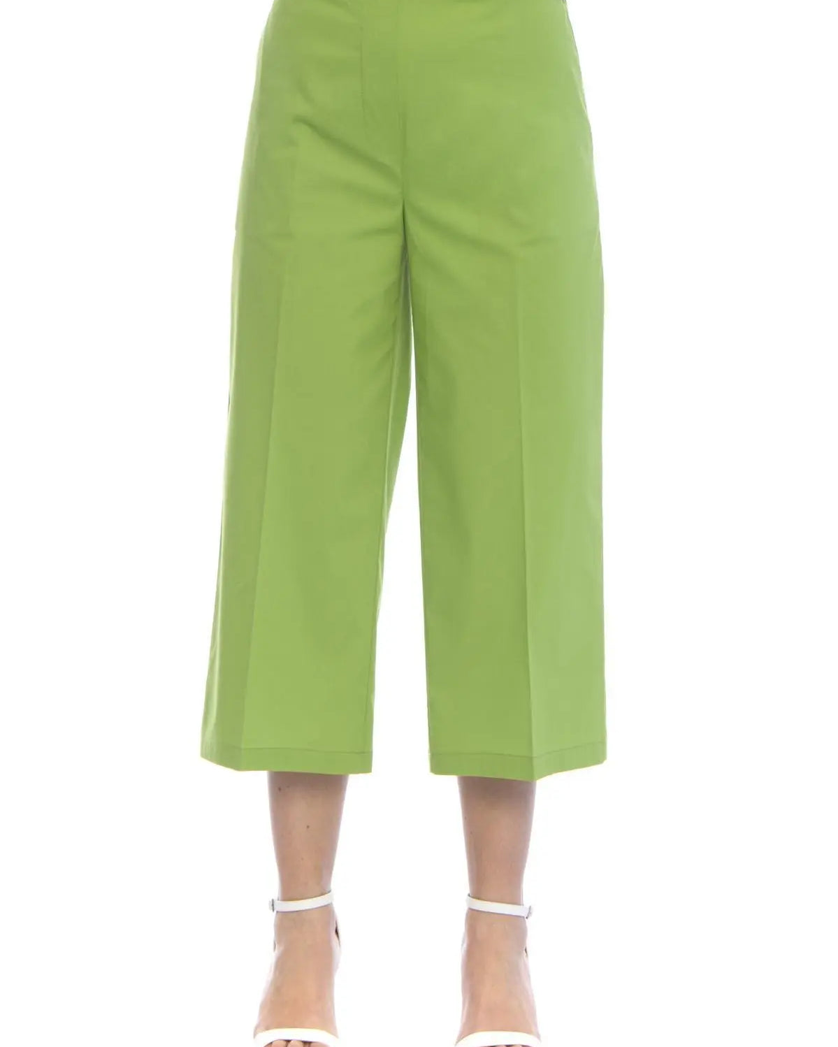 Pantalone gaucho con zip laterale VERDE ACIDO DORABELLA 52