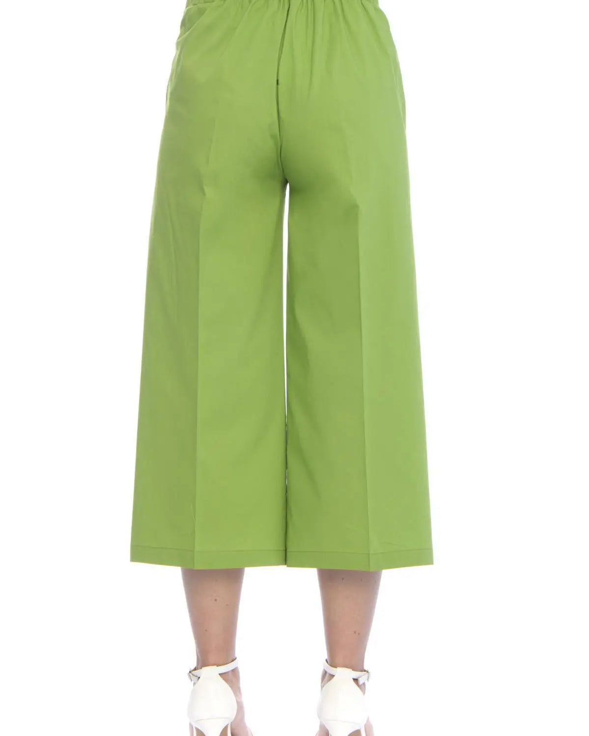 Pantalone gaucho con zip laterale VERDE ACIDO DORABELLA