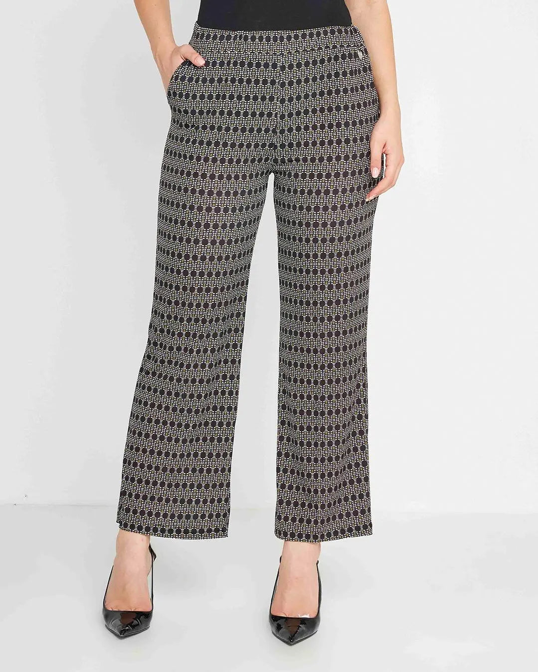 Pantalone gaucho geometric NERO DORABELLA XXL