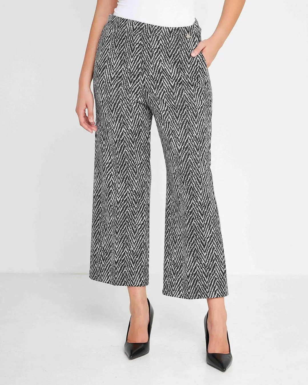 Pantalone goucho spigato NERO-BIANCO DORABELLA XXL