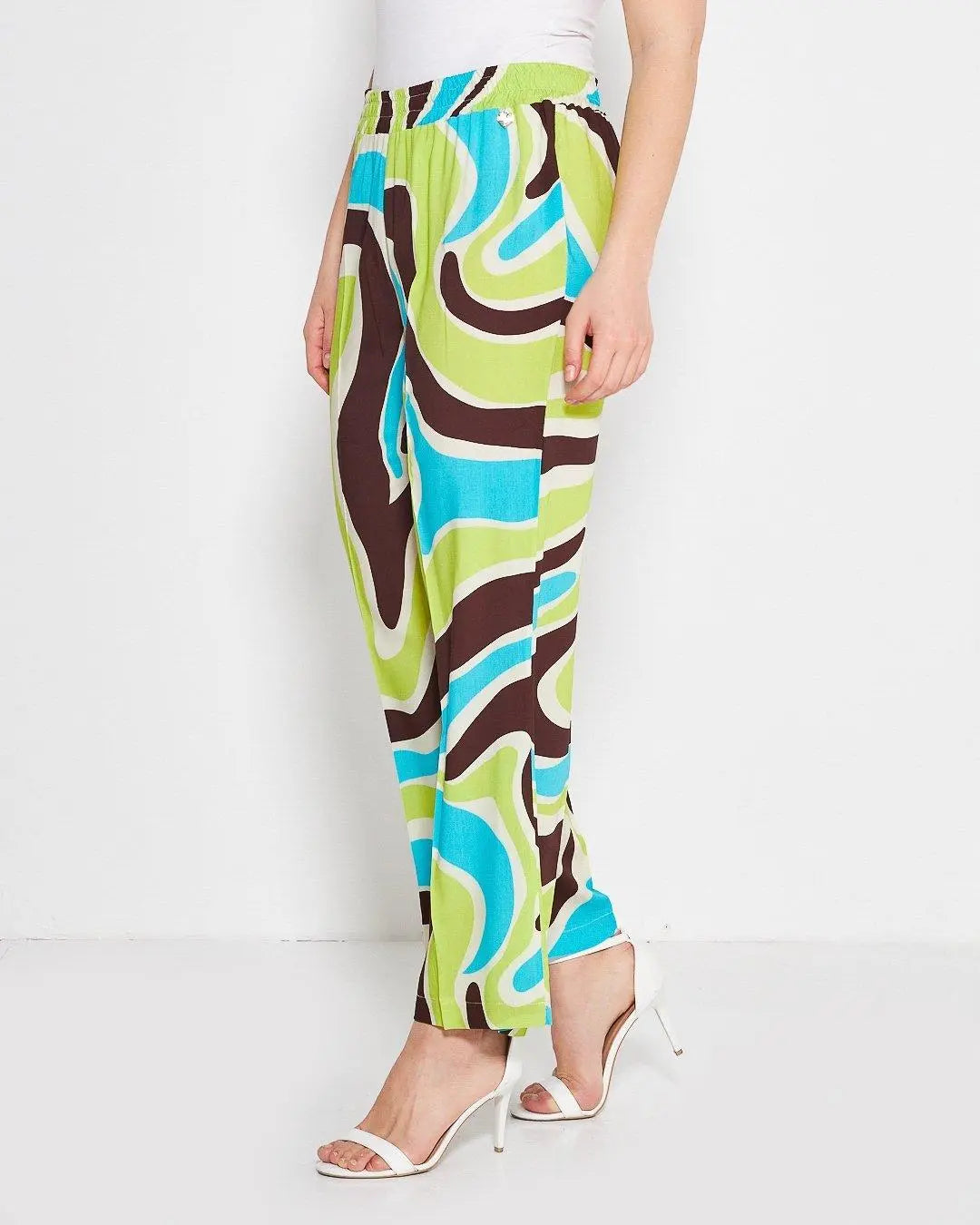 Pantalone in fantasia astratta MORO DORABELLA PIU'
