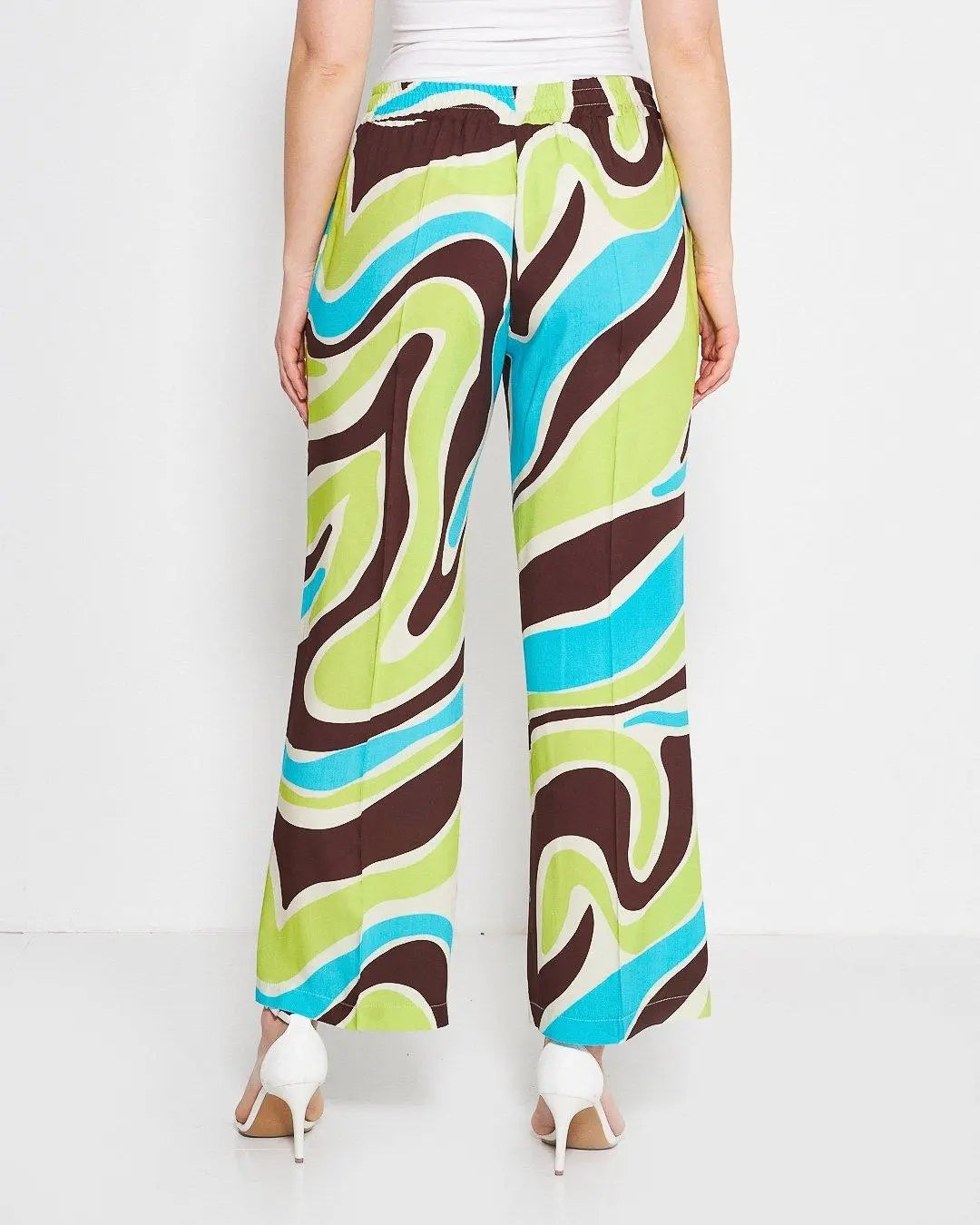 Pantalone in fantasia astratta MORO DORABELLA PIU'