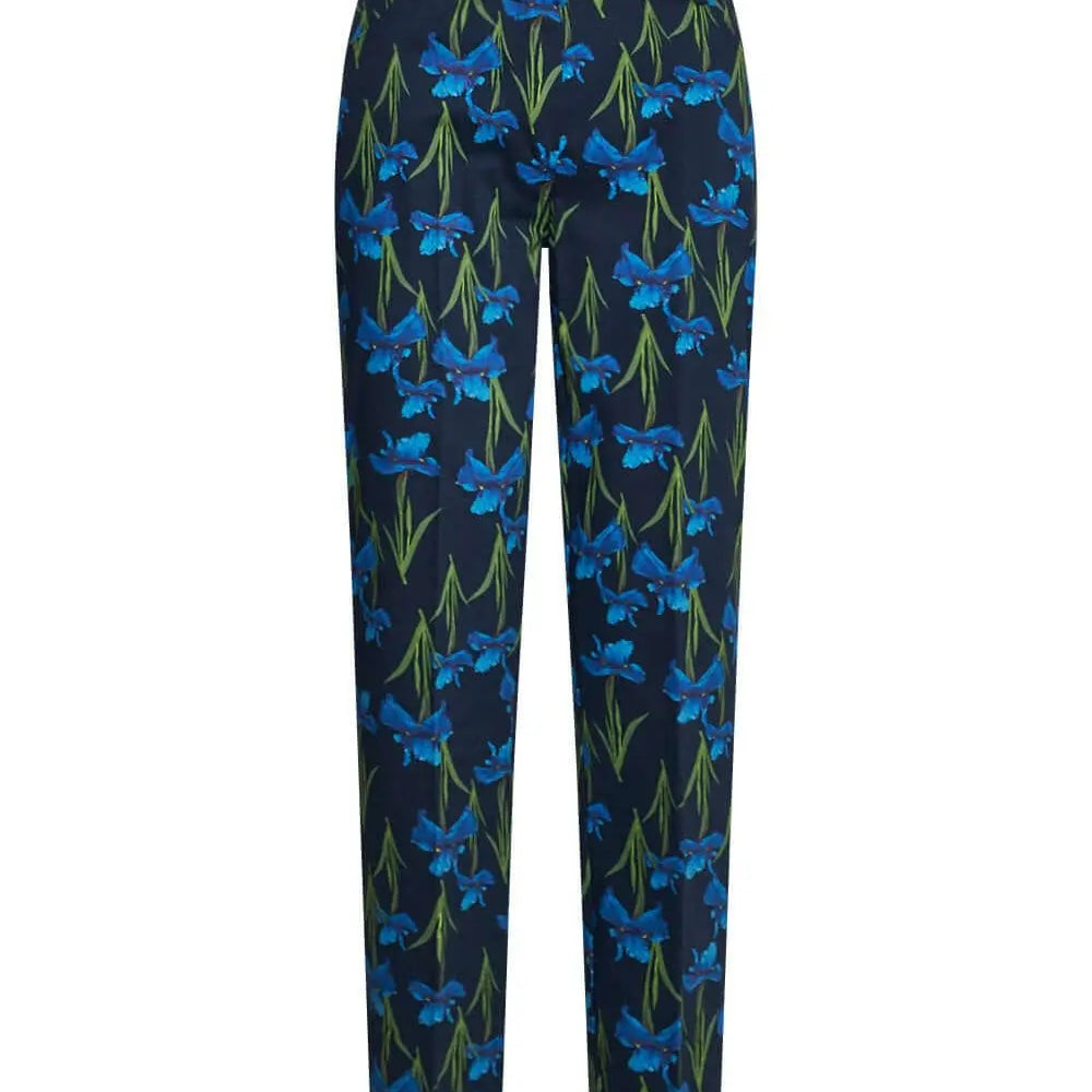 Pantalone in fantasia fiori NERO-BLU DORABELLA PIU' 53