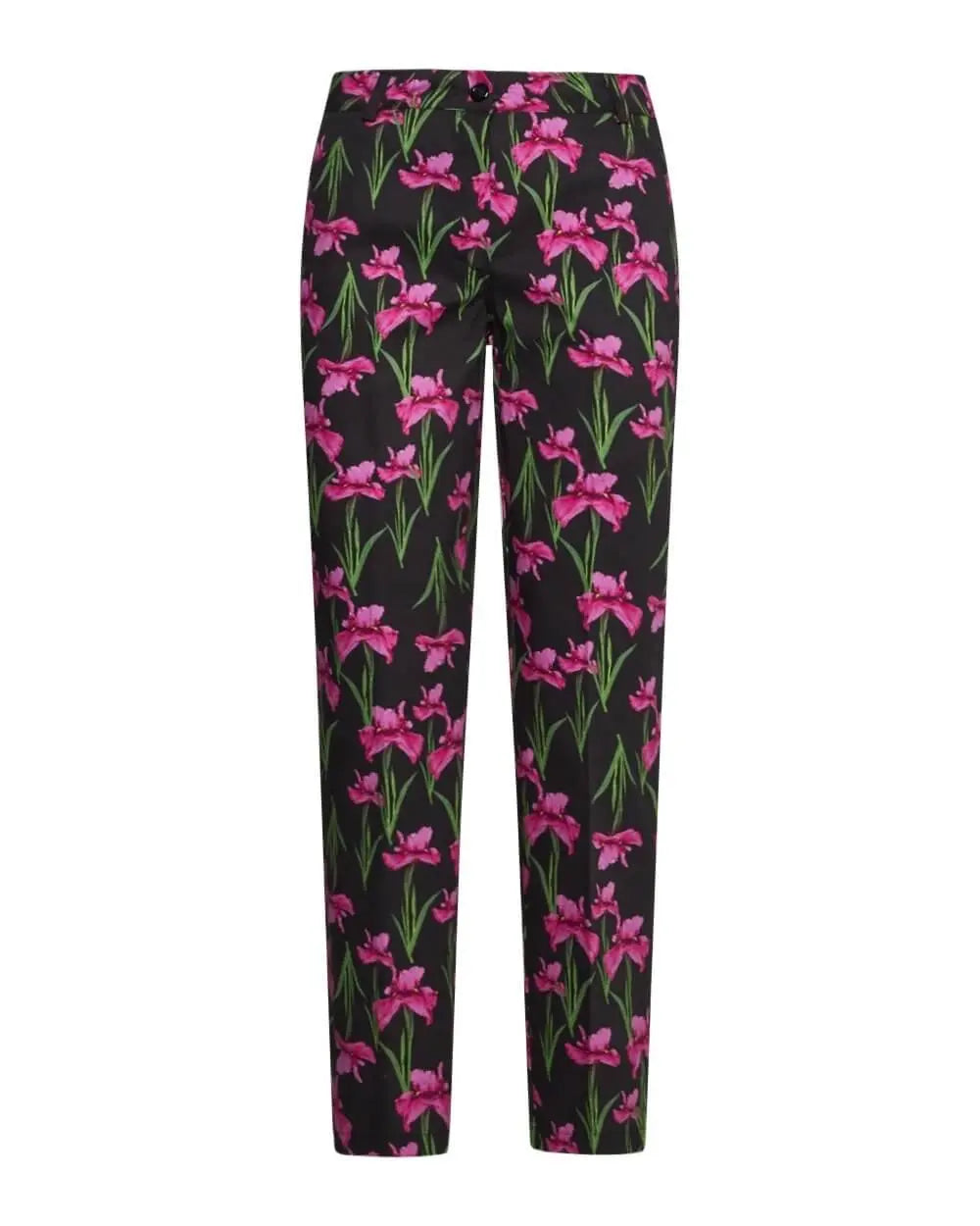 Pantalone in fantasia fiori NERO-FUXIA DORABELLA PIU' 53