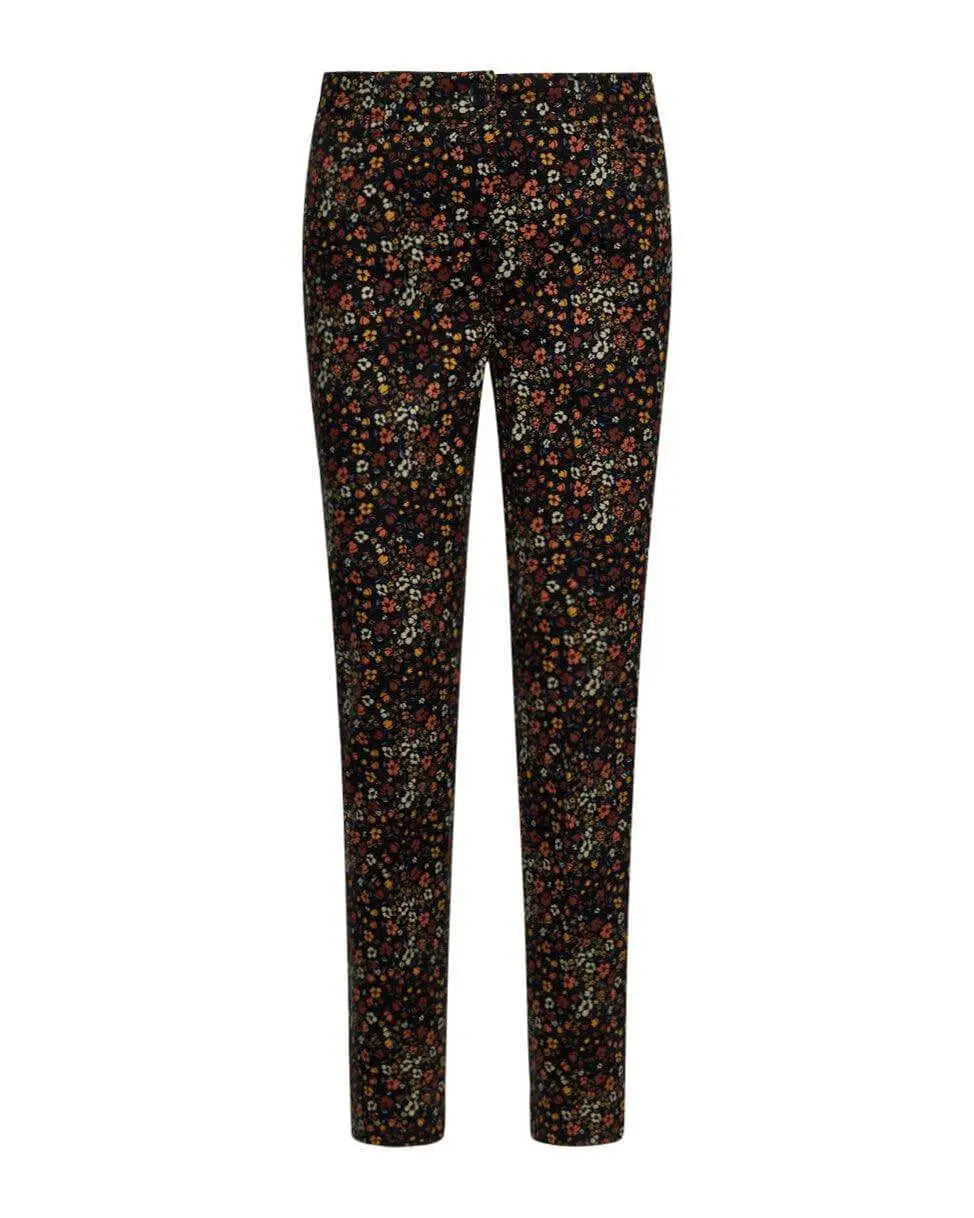 Pantalone in fantasia floreale NERO DORABELLA 52