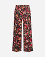 Pantalone in fantasia floreale NERO-ROSSO DORABELLA