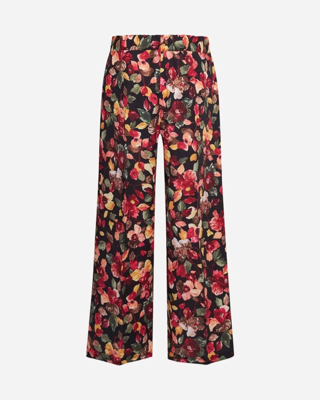 Pantalone in fantasia floreale NERO-ROSSO DORABELLA