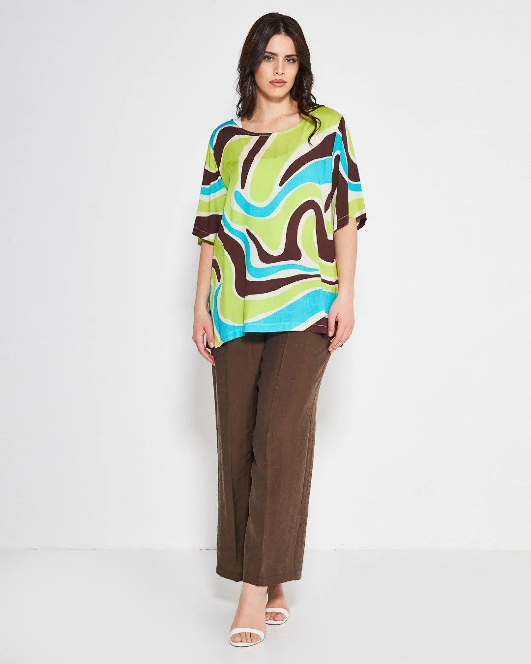 Pantalone in tinta unita MORO DORABELLA PIU'