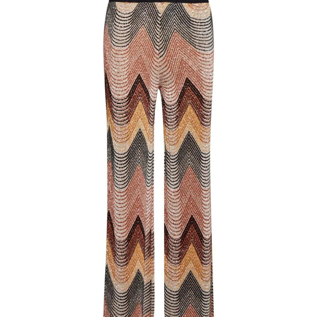 Pantalone jacquard NERO-ORO IRONICA