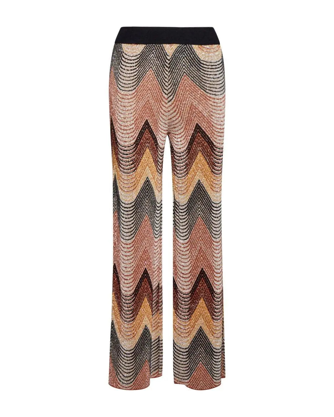 Pantalone jacquard NERO-ORO IRONICA