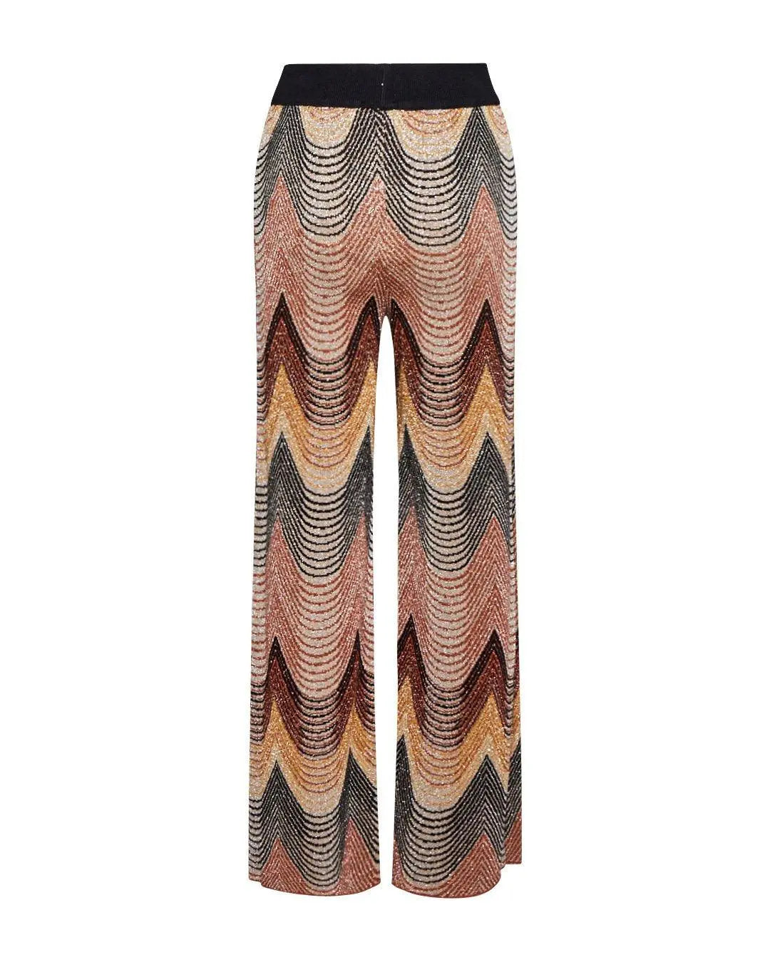 Pantalone jacquard NERO-ORO IRONICA