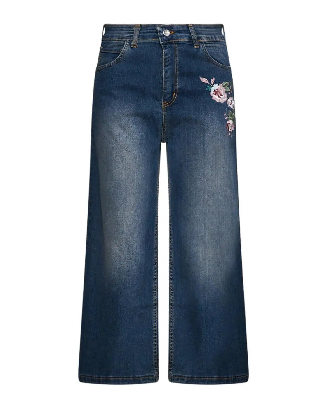 Pantalone jeans gaucho decori BLU DORABELLA