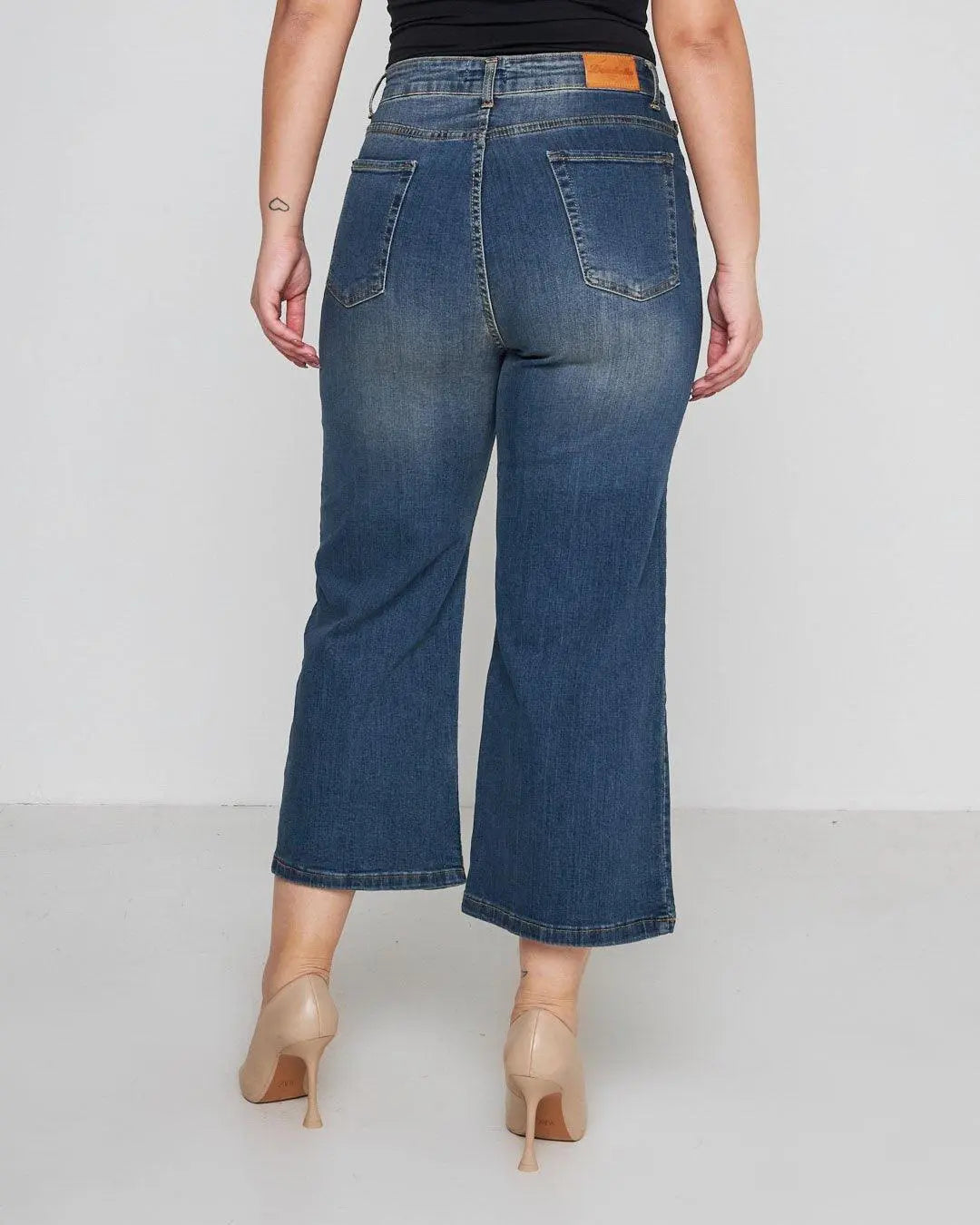 Pantalone jeans gaucho decori BLU DORABELLA
