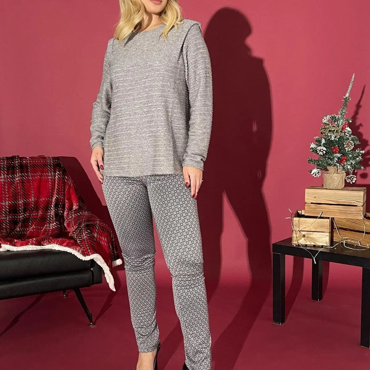 Pantalone microfantasia GRIGIO DORABELLA XXXL