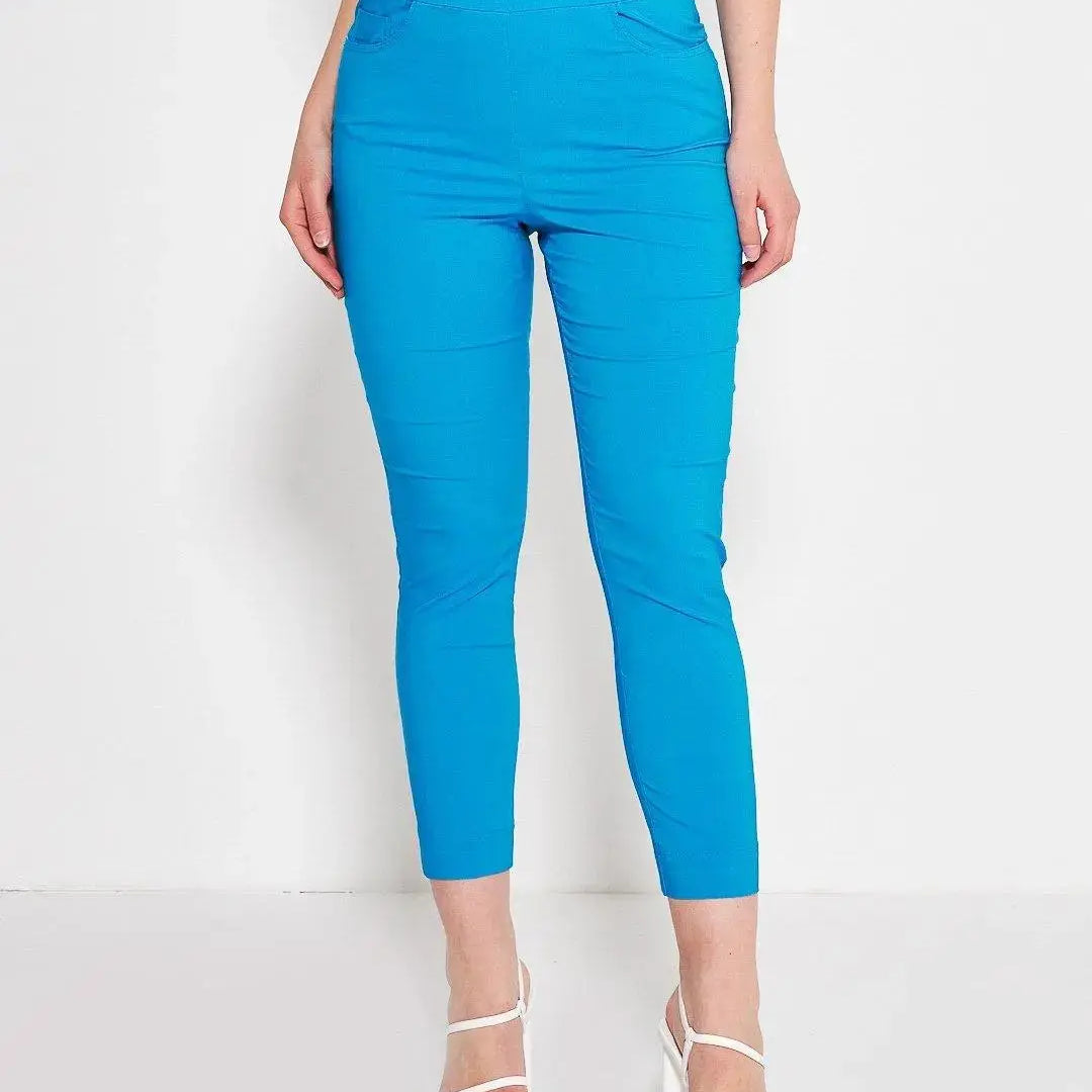 Pantalone pinochhietto con ricamo TURCHESE DORABELLA XXL