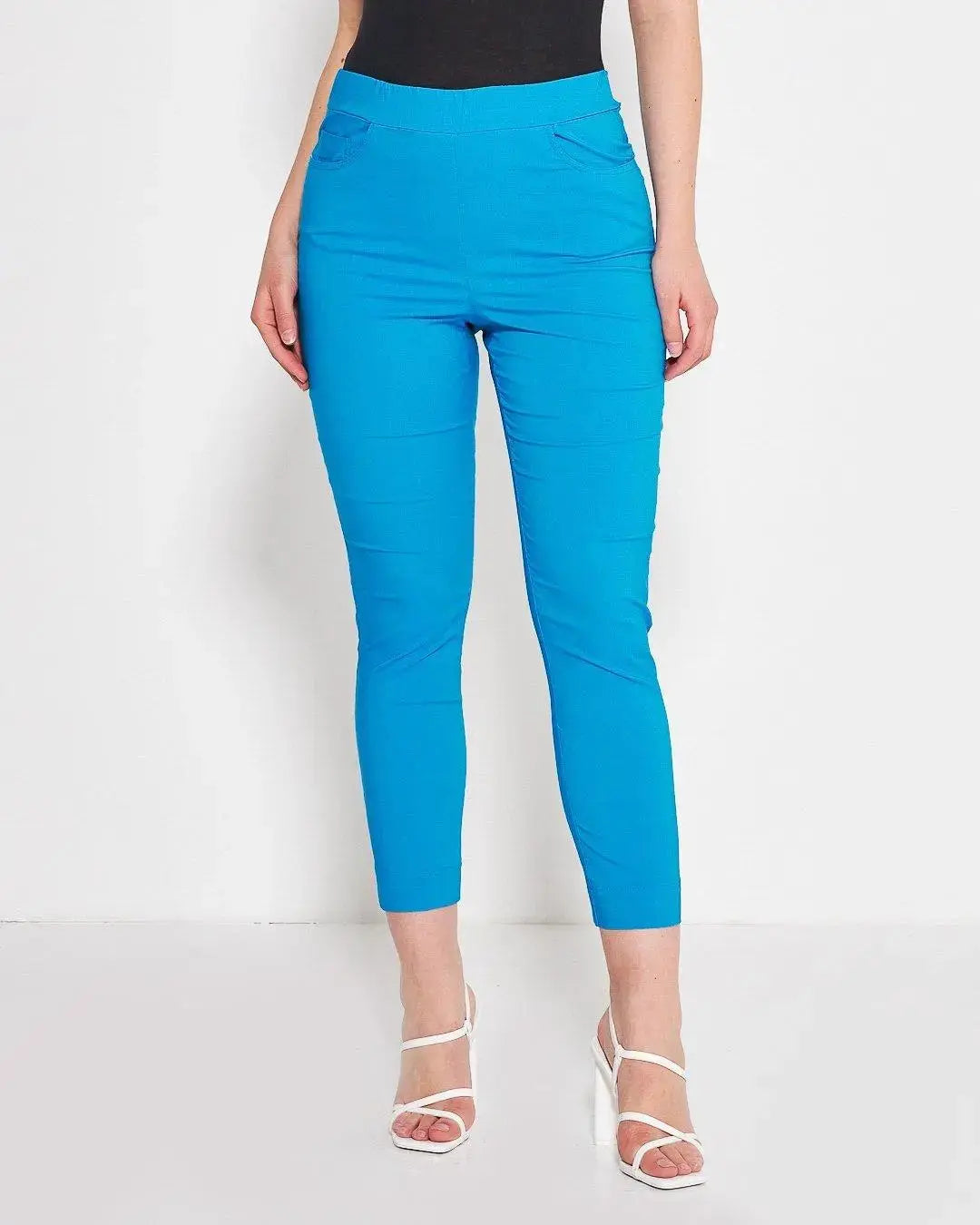 Pantalone pinochhietto con ricamo TURCHESE DORABELLA XXL