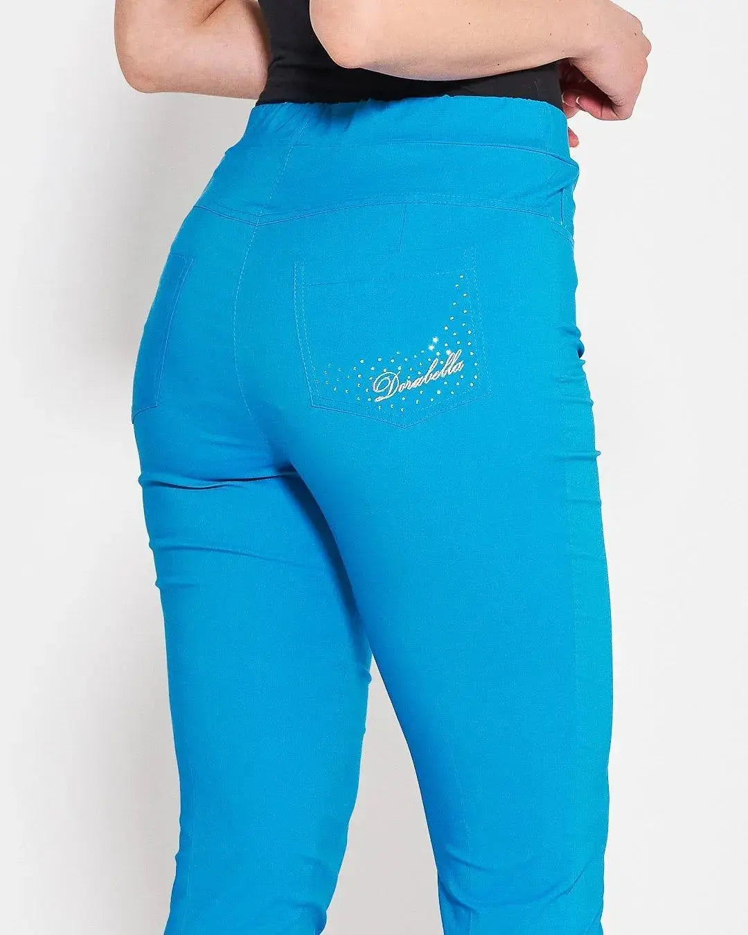 Pantalone pinochhietto con ricamo TURCHESE DORABELLA