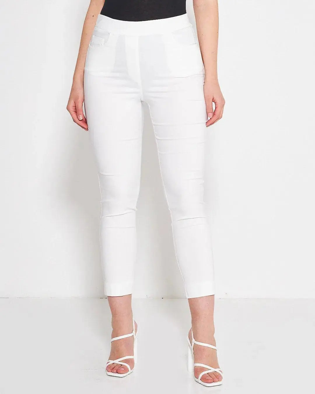 Pantalone pinochhietto con ricamo BIANCO DORABELLA XXL