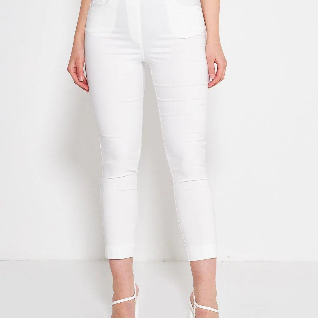 Pantalone pinochhietto con ricamo BIANCO DORABELLA XXL