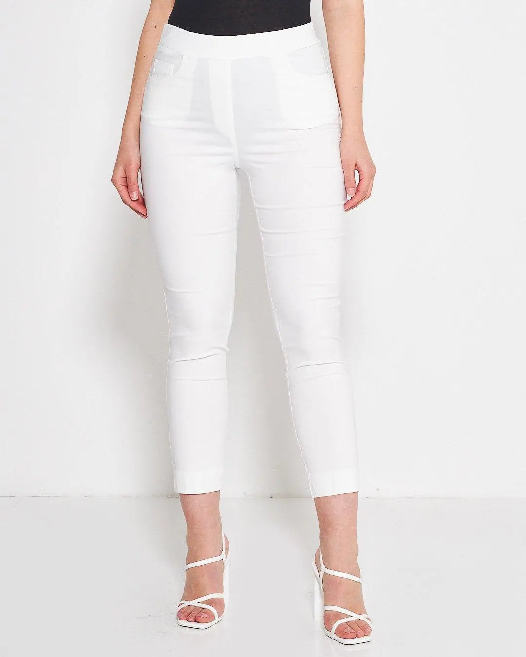 Pantalone pinochhietto con ricamo BIANCO DORABELLA XXL