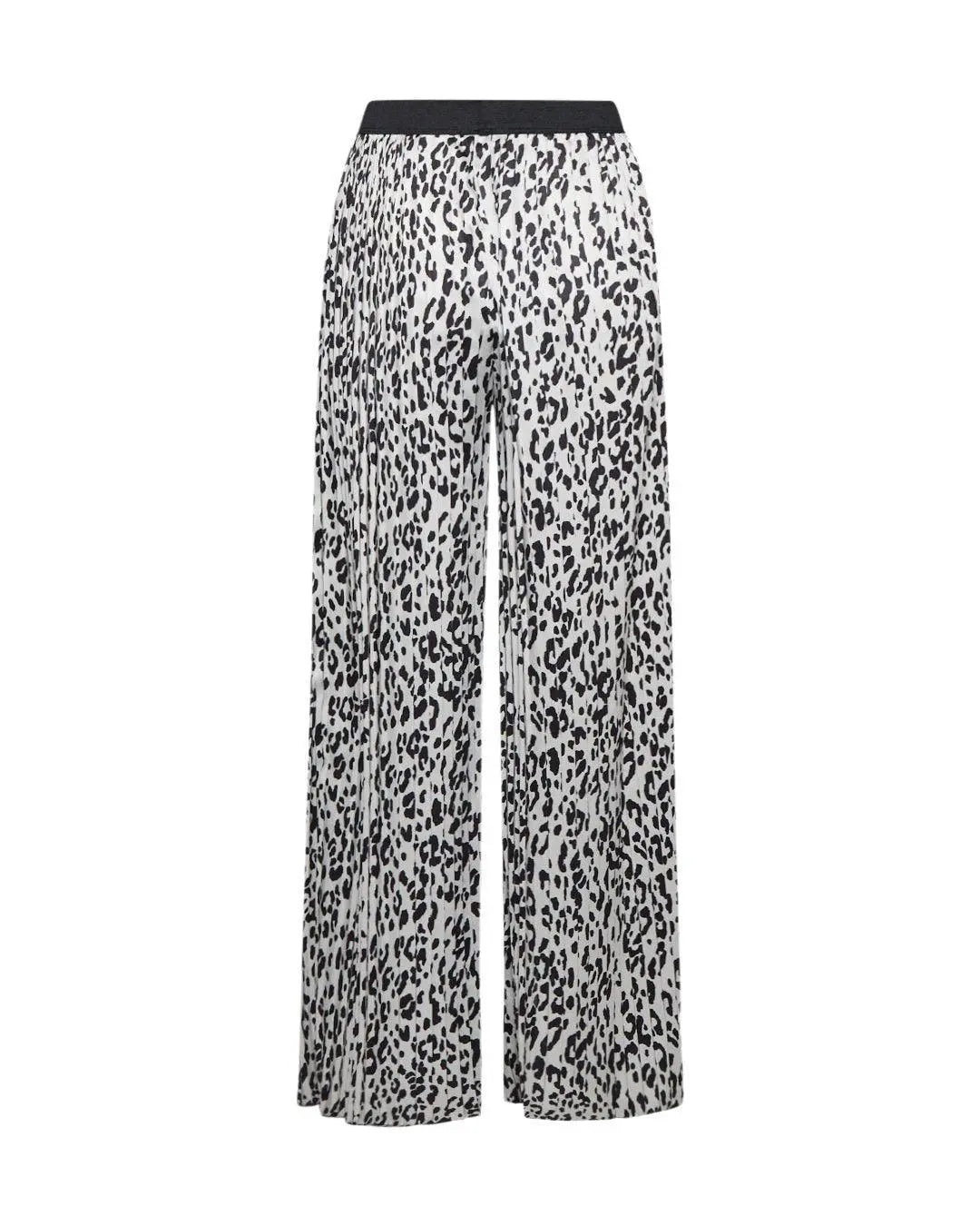 Pantalone plissettato animalier BEIGE-NERO IRONICA