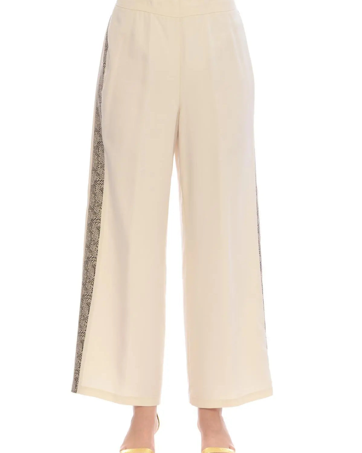 Pantalone riga animalier BEIGE IRONICA