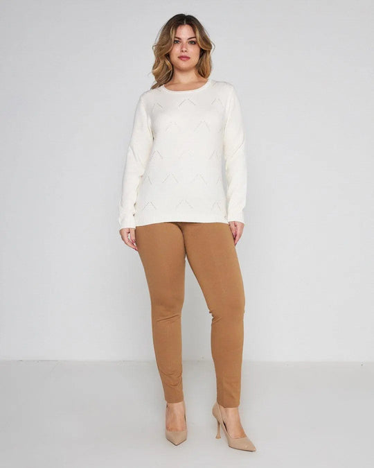 Pantalone slim viscosa con carré posteriore CAMMELLO DORABELLA