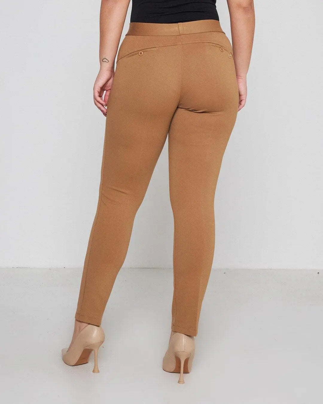 Pantalone slim viscosa con carré posteriore CAMMELLO DORABELLA