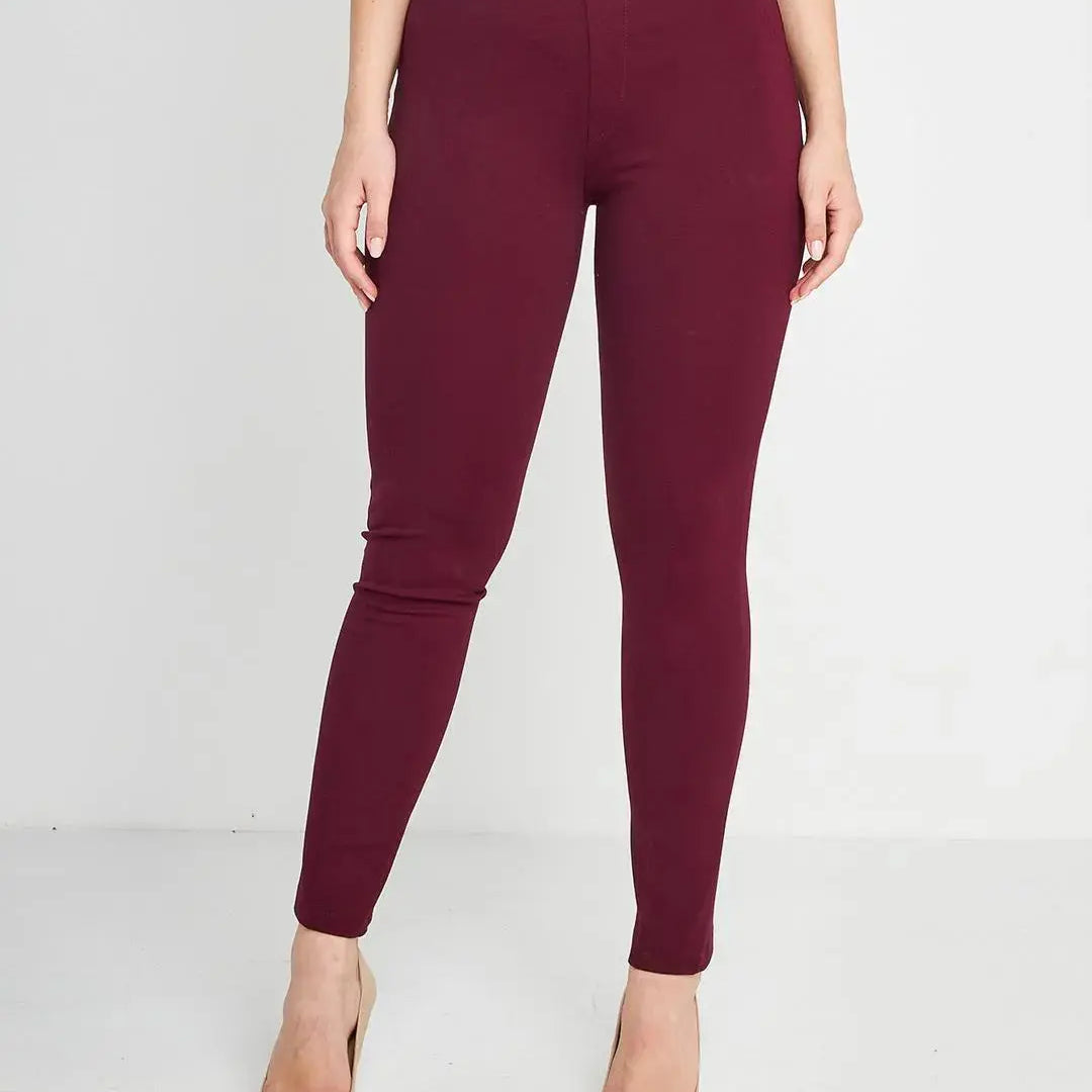 Pantalone slim viscosa con carré posteriore PRUGNA DORABELLA 54