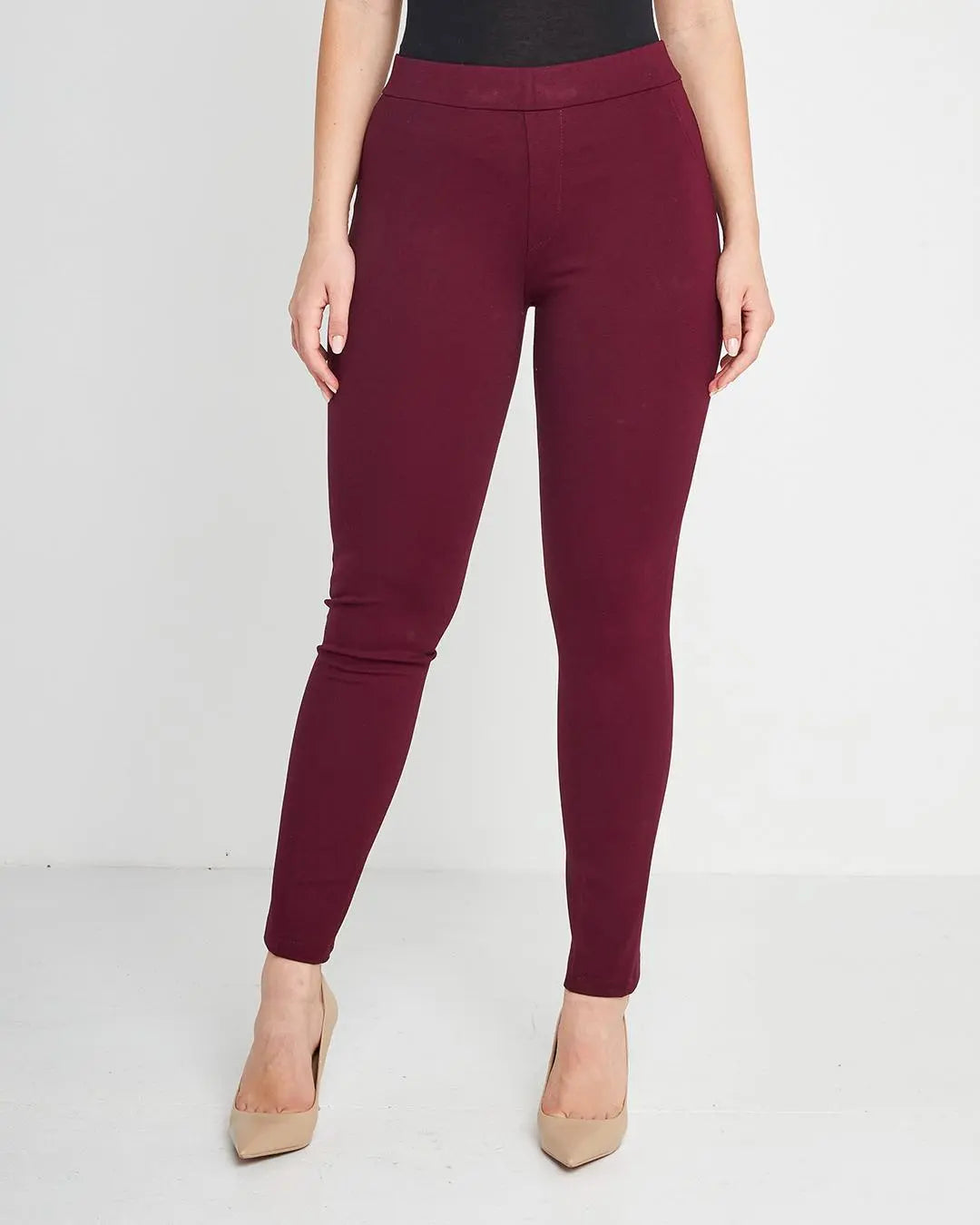 Pantalone slim viscosa con carré posteriore PRUGNA DORABELLA 54