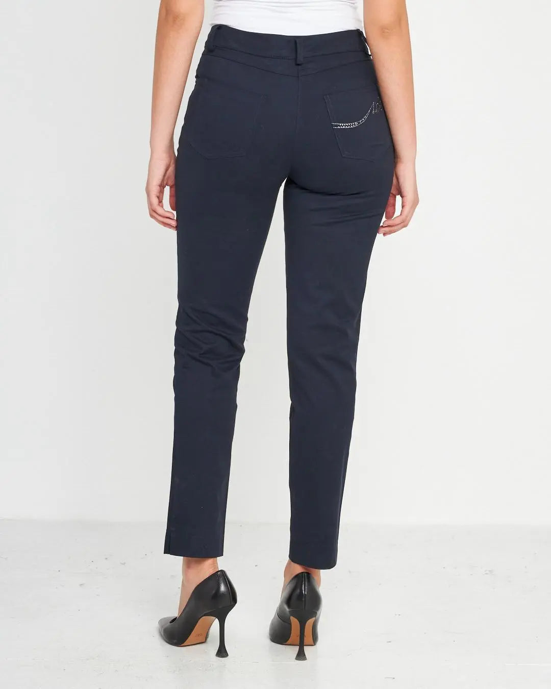 Pantalone tasca ricamata BLU DORABELLA