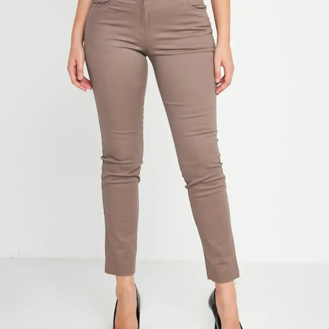 Pantalone tasca ricamata FANGO DORABELLA