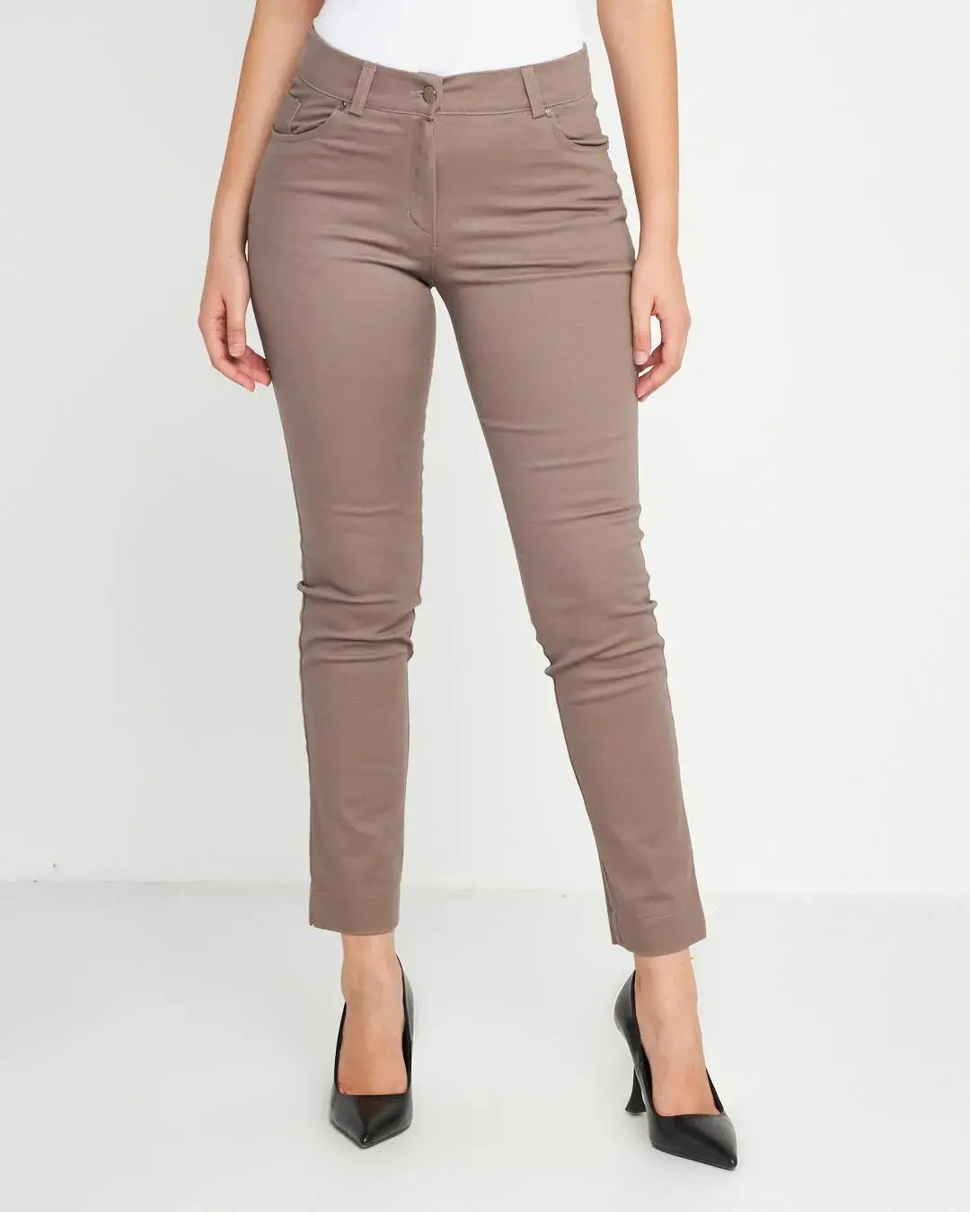 Pantalone tasca ricamata FANGO DORABELLA