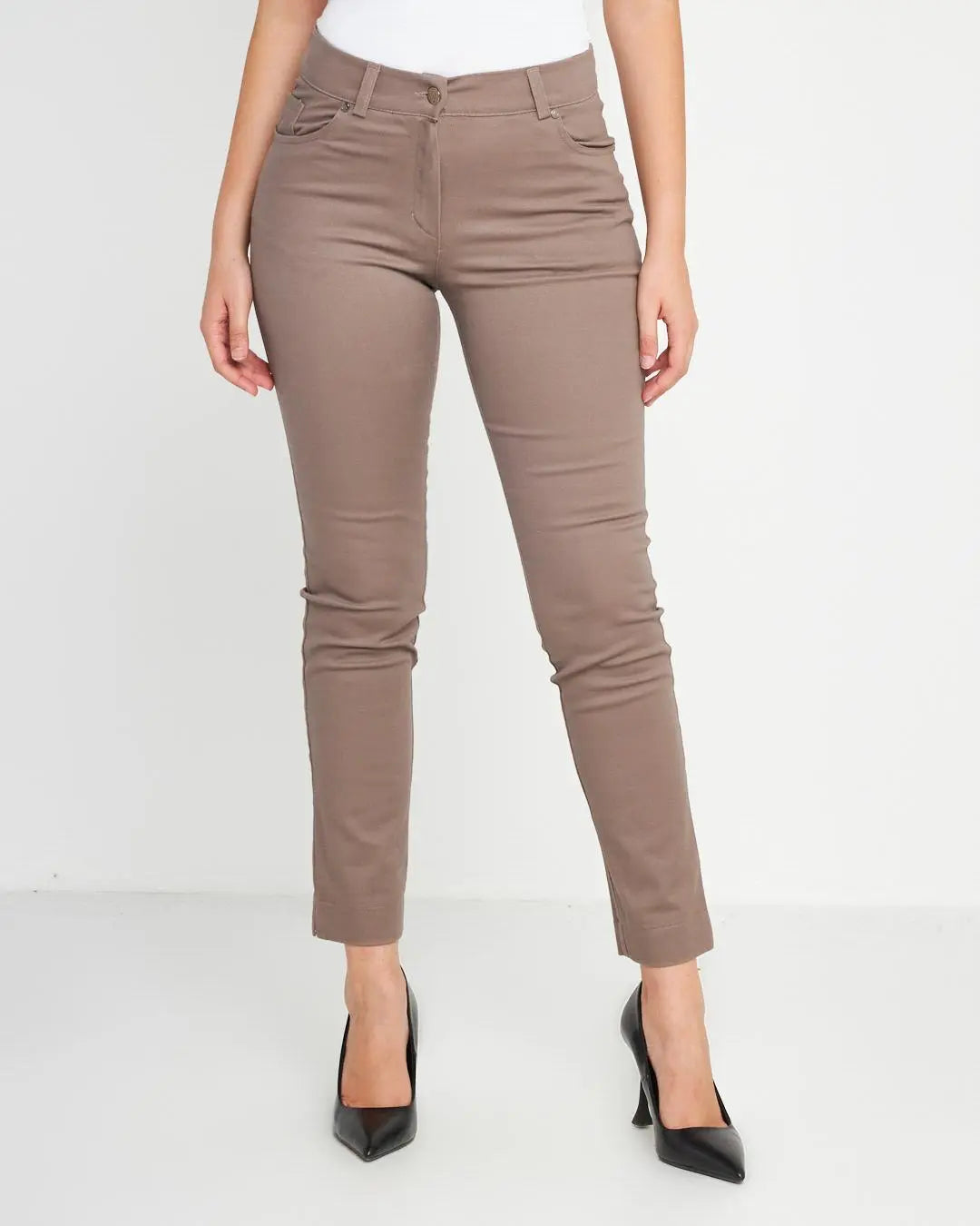 Pantalone tasca ricamata FANGO DORABELLA