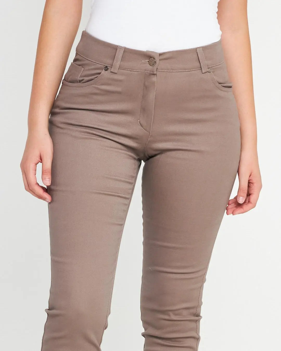 Pantalone tasca ricamata FANGO DORABELLA