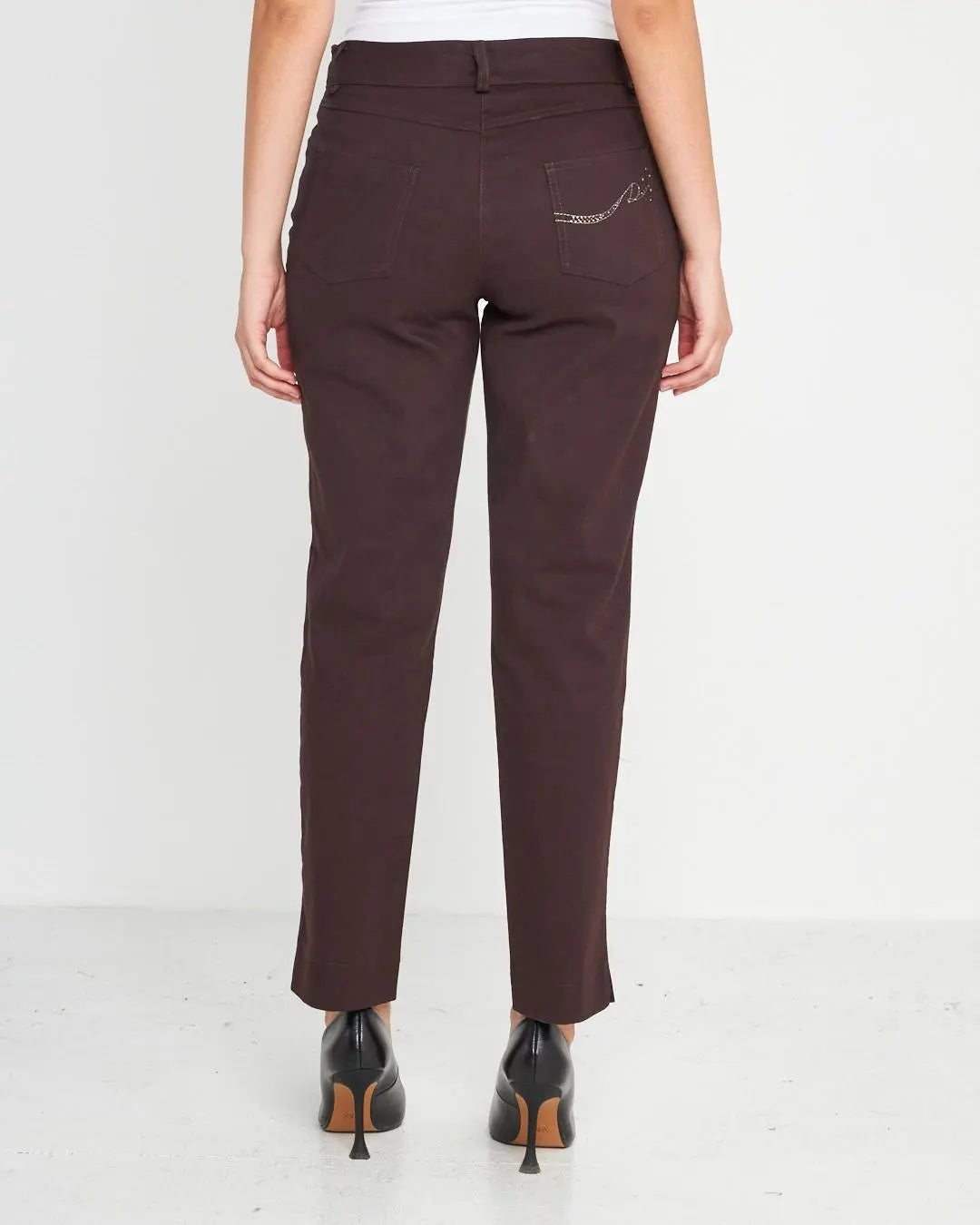 Pantalone tasca ricamata MORO DORABELLA