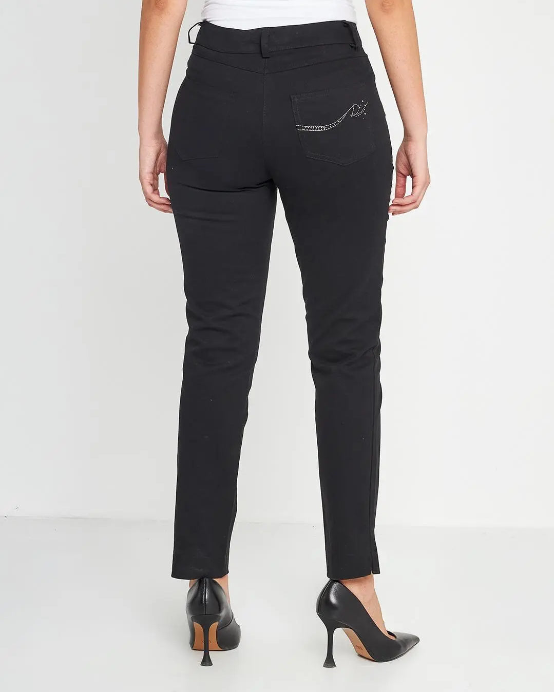 Pantalone tasca ricamata NERO DORABELLA