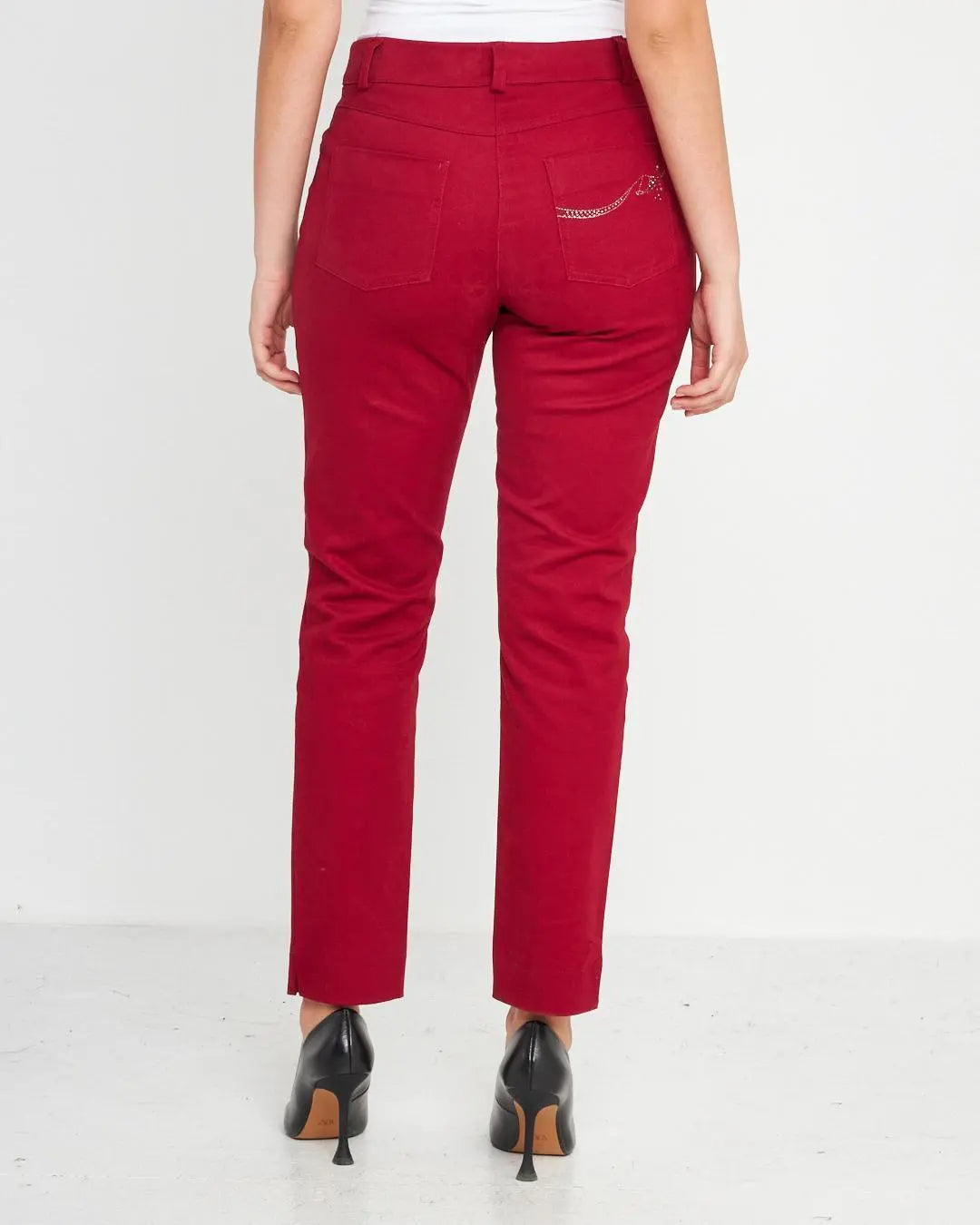 Pantalone tasca ricamata ROSSO DORABELLA