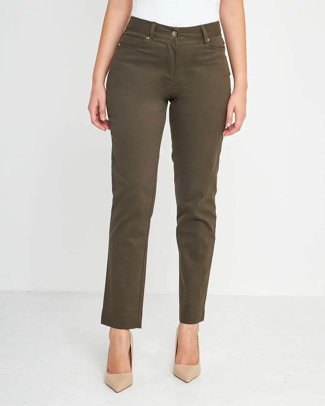 Pantalone tasca ricamata VERDE MILITARE DORABELLA