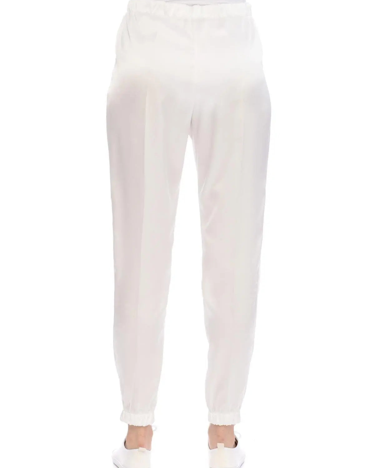 Pantalone tessuto semi lucido BIANCO IRONICA