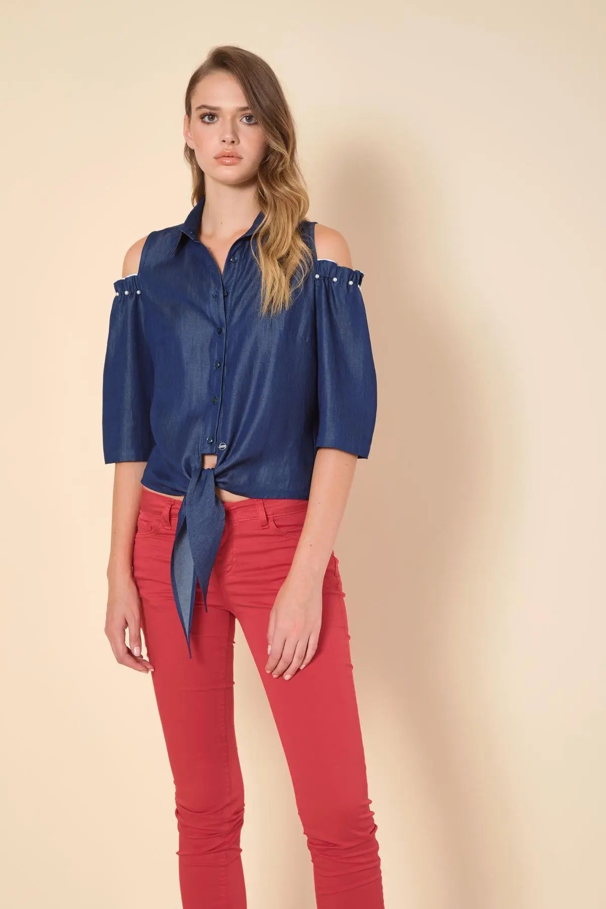 Pantaloni 5 tasche ROSSO IRONICA 52